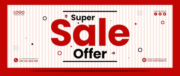 Super Sale Offer social media banner template design