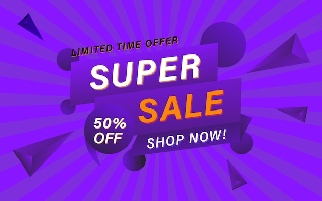 Super sale and offers banner template