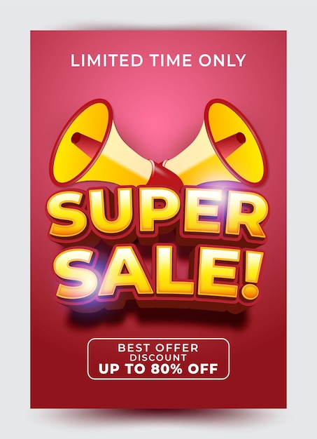 Super sale poster template poster suitable for product promotion