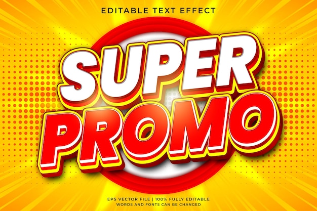 Super sale promo 3D bewerkbaar teksteffect