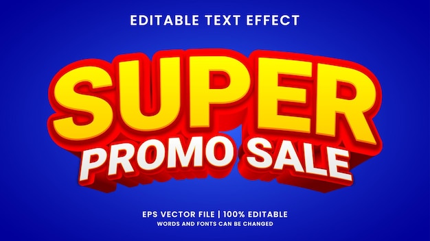 Super vendita promo effetto testo modificabile 3d