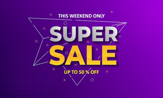 Super sale promotion banner template design