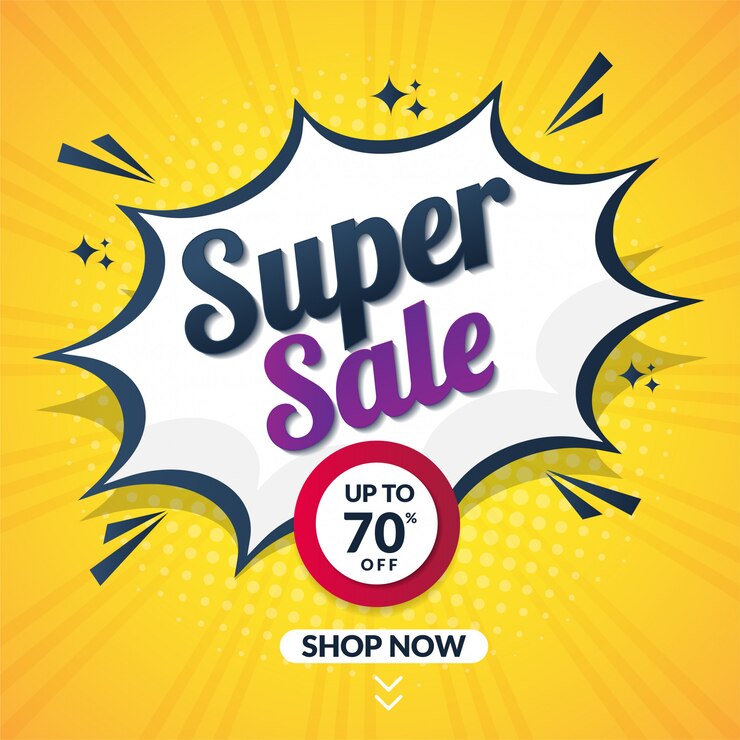 Super sale promotion banner template for social media