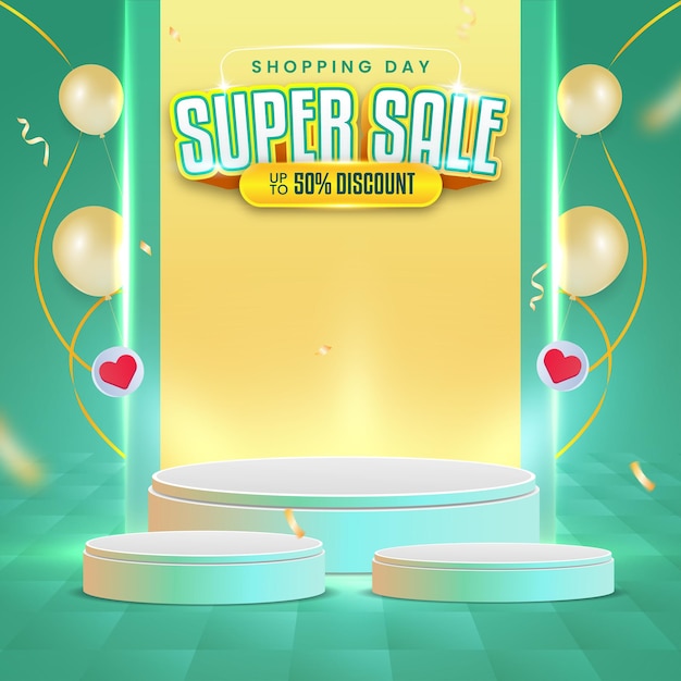 Super sale promotion event horizontal banner
