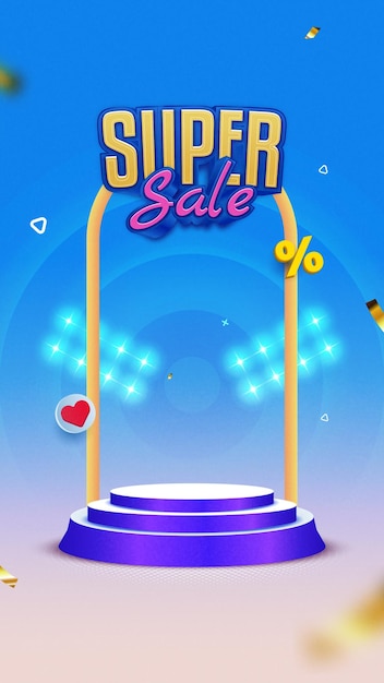 Vector super sale promotion event vertical banner