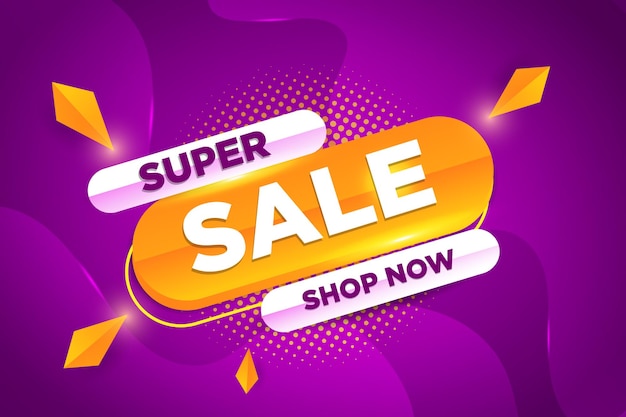 Super sale promotional discount banner vector design