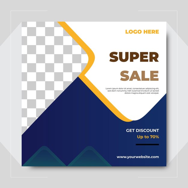 Vector super sale social media instagram post template