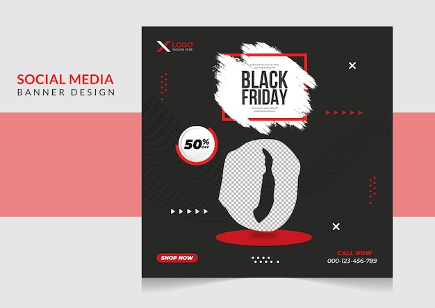 super sale social media post black friday template design