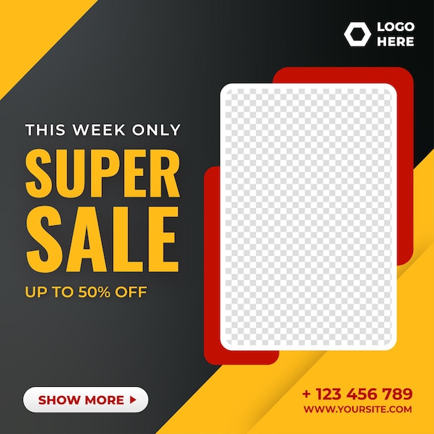 Vector super sale social media template vector