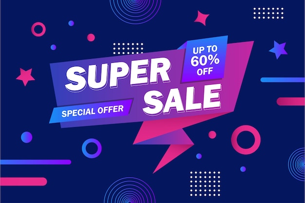 Vector super sale special offer promotion marketing gradient