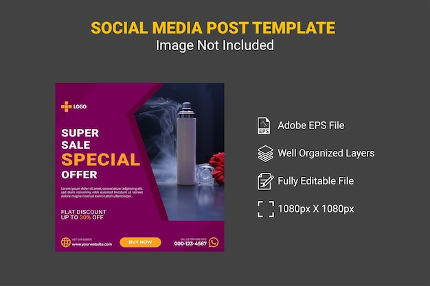 super sale special offer social media post template