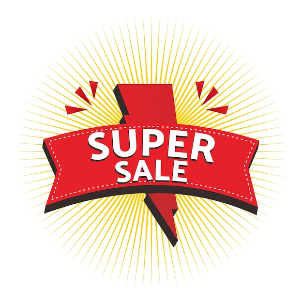 Vector super sale tag label-promotie