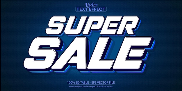 Super sale teksteffect bewerkbare lettertypestijl geschikt voor banneradvertenties voor sociale media enz