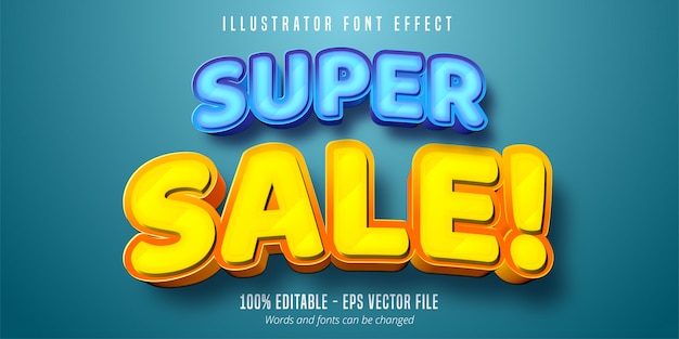 Testo super vendita, effetto font modificabile 3d