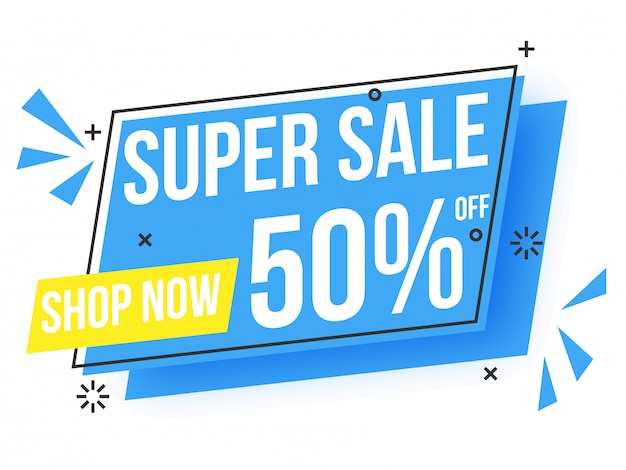 Vector super sale text banner