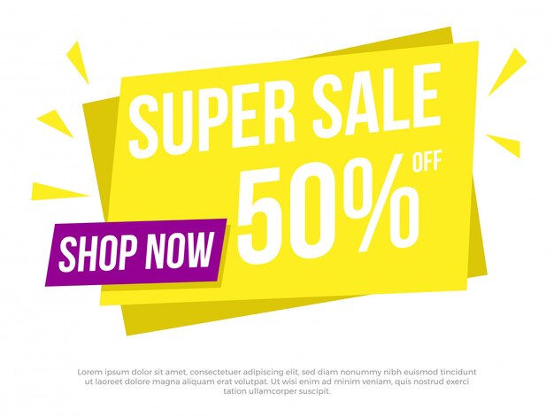 Vector super sale text banner