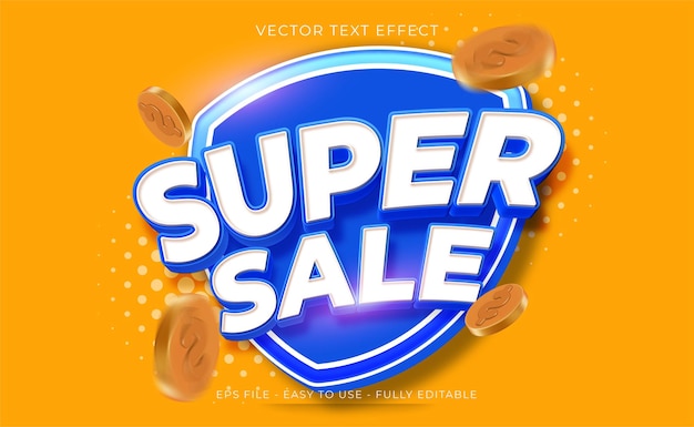 Super sale text effect editable 3d text style