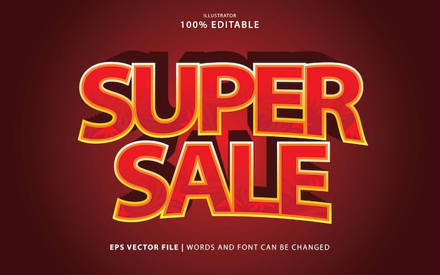 Vector super sale text effect free vector