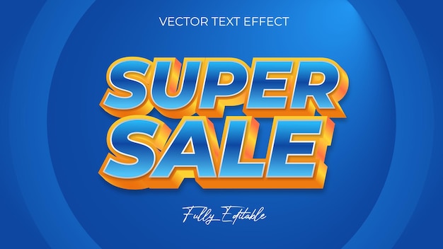 Vector super sale text effect promotion