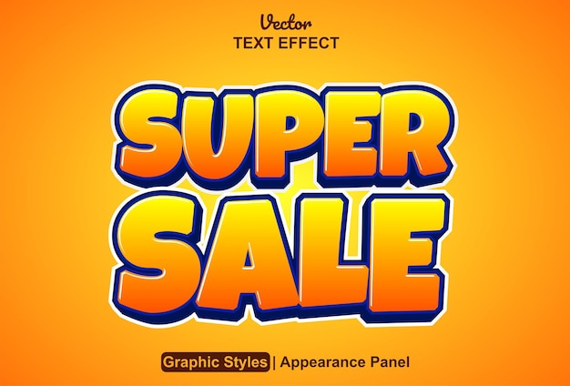 Super sale text effect with graphic style and editable