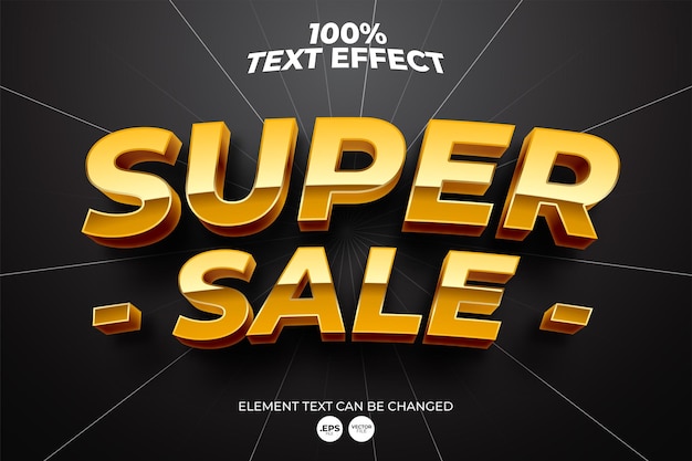 Вектор Текстовый эффект super sale