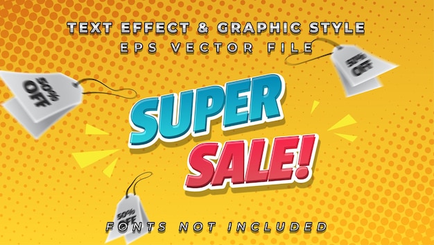 ベクトル super_sale_text_effect