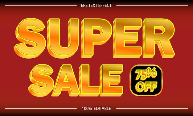 Текстовый эффект super sale