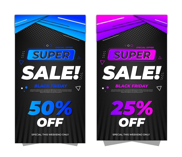 Super Sale Vector Illustrator-sjabloon voor spandoek, flyer en poster voor promotie