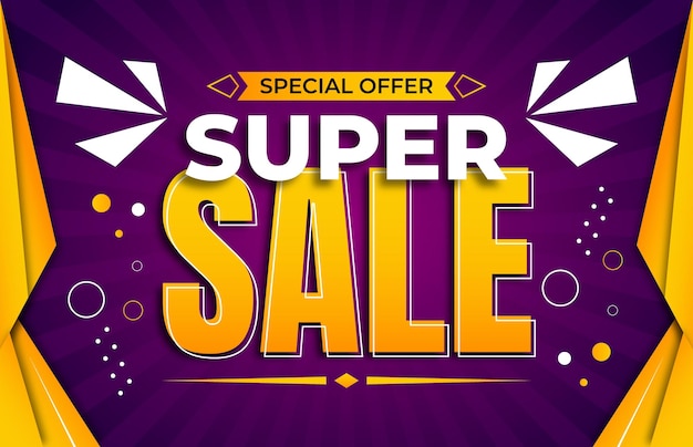 Super Sale Vector Illustrator-sjabloon voor spandoek, flyer en poster voor promotie