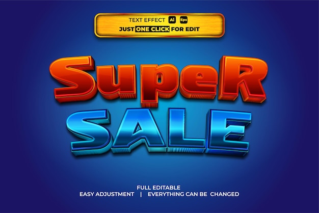 Vector super sale vector text effect editable