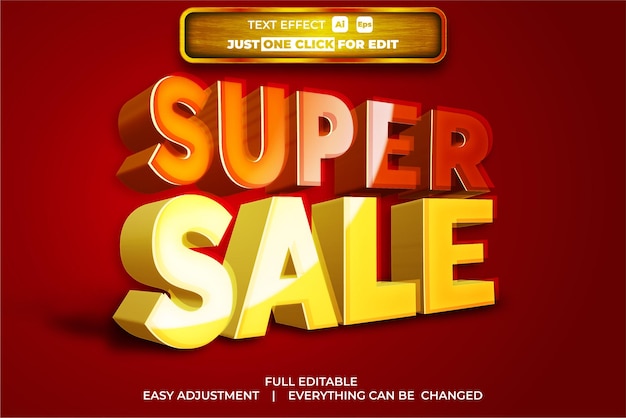 Super Sale Vector Text Effect Editable