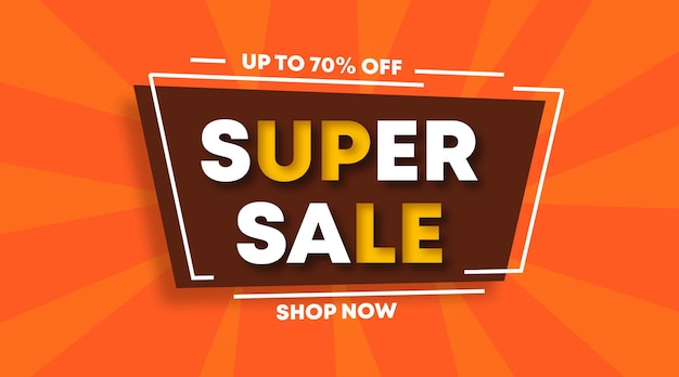 Vector super sale web banner for promotion needs. super sale background vector illustation