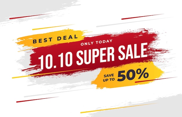 Vector super sale with brush for shopping day