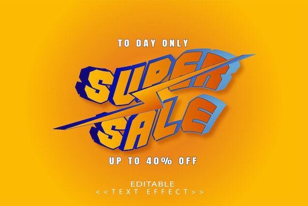 Vector super sale with editable text effect