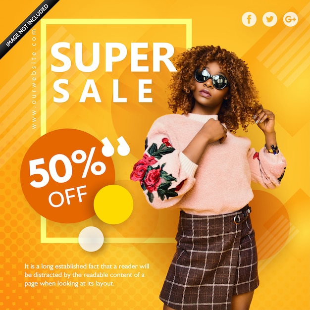 Super sale yellow fashion poster