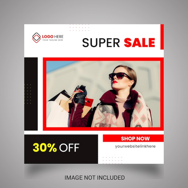 Super sales social media template design