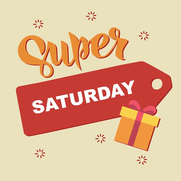 Super Saturday Sale banner Eendaagse deal speciale aanbieding grote uitverkoop Set van platte achtergrond