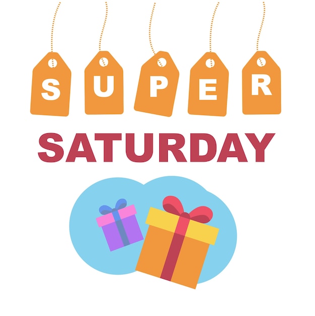 Super Saturday Sale banner One day deal special offer big sale clearance Set of flat background