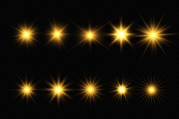 A super set of bright beautiful stars Wonderful effects on the background