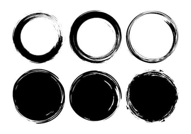 super set of circle lines hand drawn on a white background doodle circles for design elements messages note labels