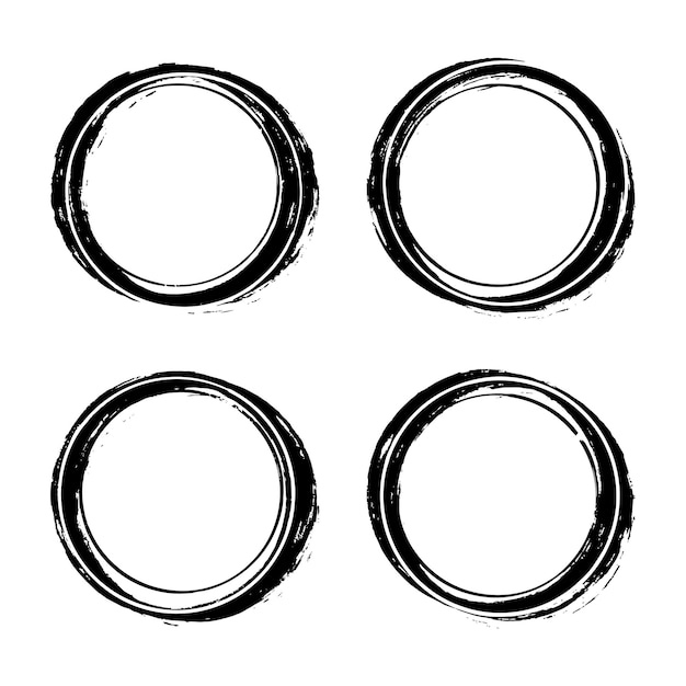 Vector super set of circles lines sketch hand drawn doodle circles for design elements