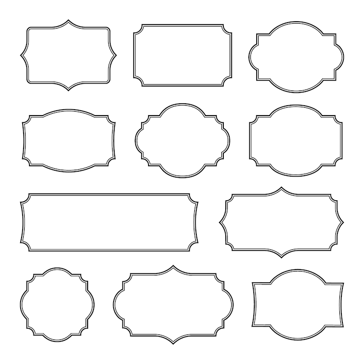 Vector super set different vintage frames. retro style vintage frames.