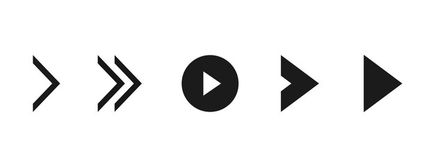 Super set verschillende pijlen markeren. Vlakke stijl vectorillustratie.