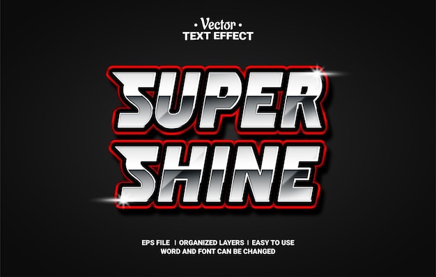Super Shine Editable Vector Text Effect