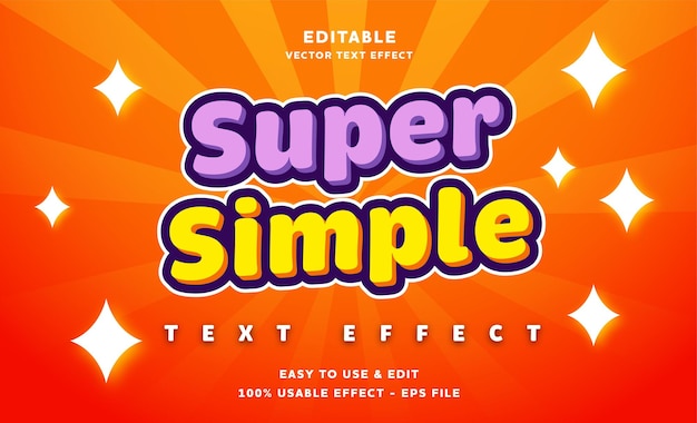 супер простой редактируемый текстовый эффект с современным и простым стилем