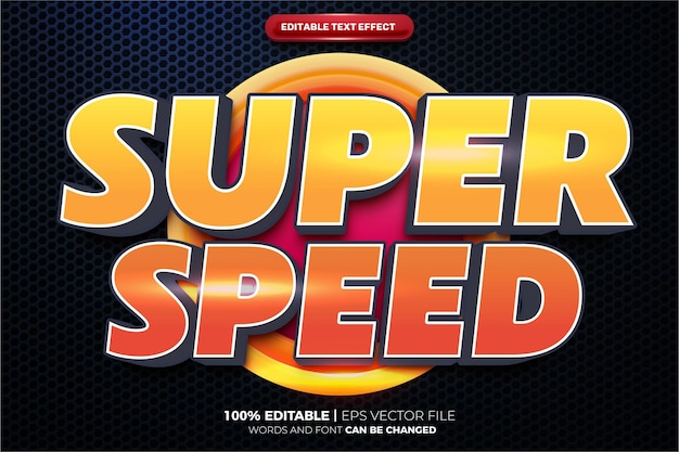 Super Speed game logo 3d Future editable text effect