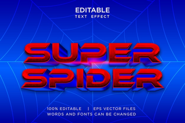 Super spider teksteffect held typografie lettertype mockup