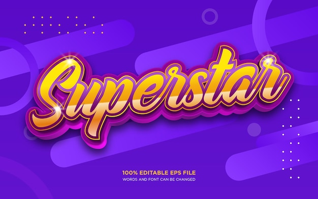 Super Star 3D editable text style effect