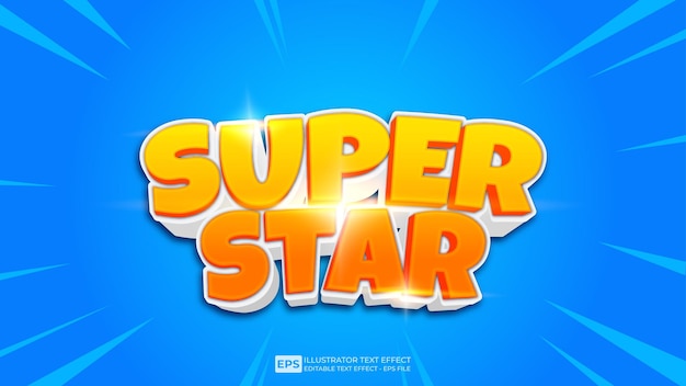 Super Star bewerkbaar lettertype voor teksteffect