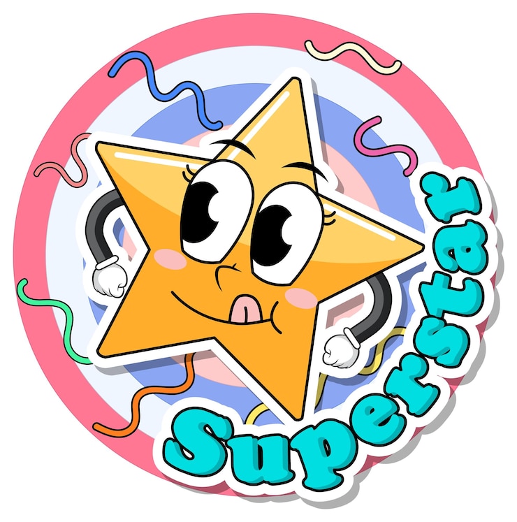 Vector a super star icon comic style